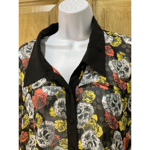 Torrid Women's Mesh Swimsuit Cover Up - Floral Skulls size 5 5X - Picture 3 of 4